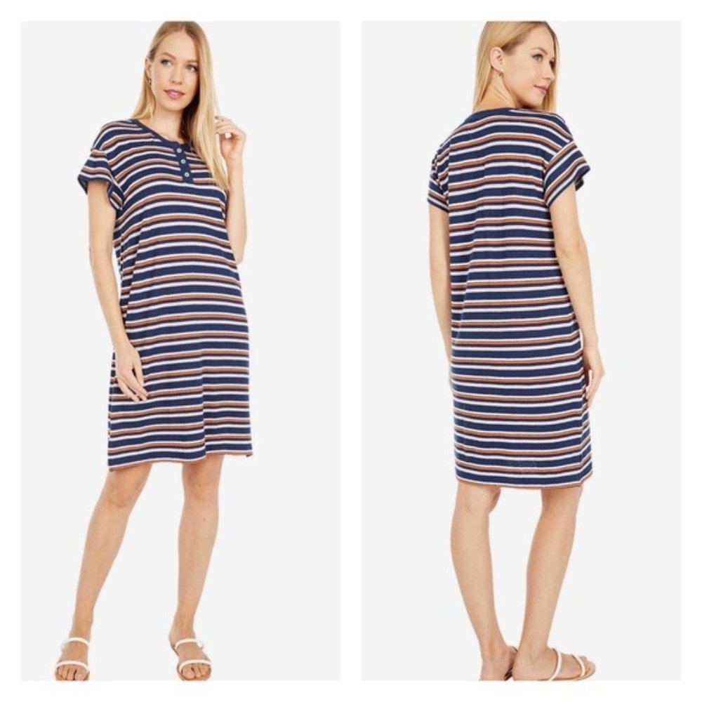 MADEWELL Striped Henley Tee Dress M